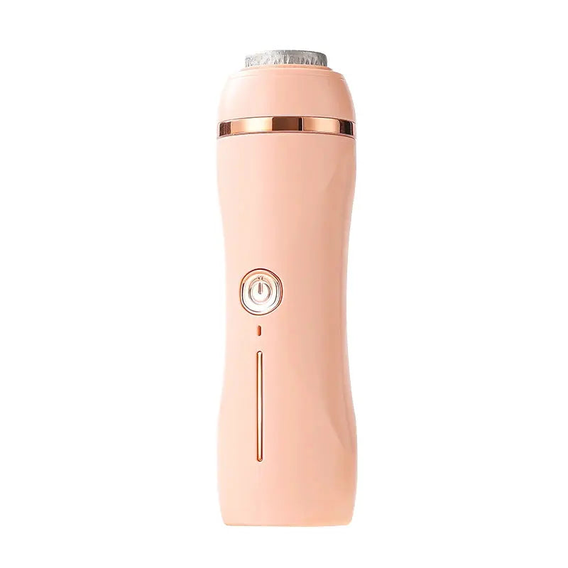 Front view of pink Rolli™ SmoothPro electric foot grinder on white background – showcasing sleek design and effective callus and dead skin removal